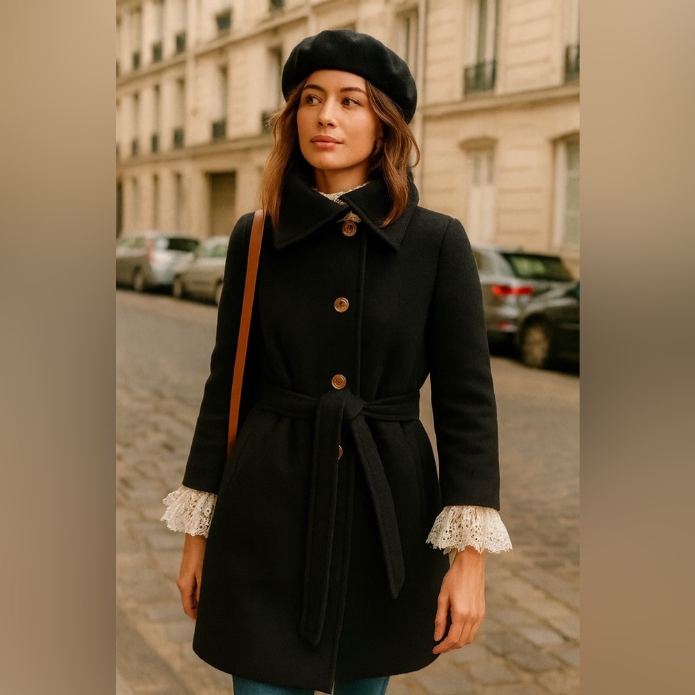 Coach Black Wool Coat